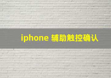 iphone 辅助触控确认