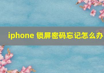 iphone 锁屏密码忘记怎么办