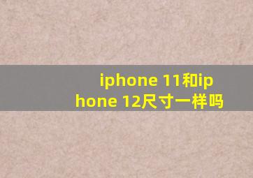 iphone 11和iphone 12尺寸一样吗