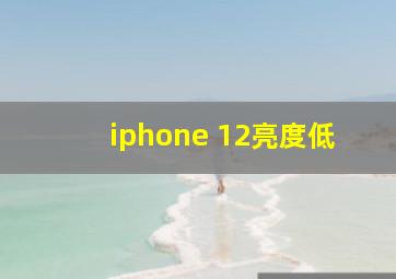 iphone 12亮度低