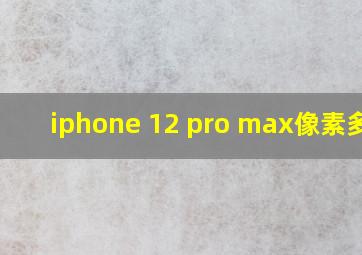 iphone 12 pro max像素多高