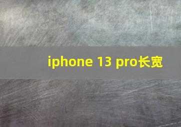 iphone 13 pro长宽