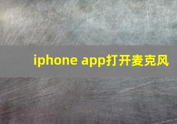 iphone app打开麦克风