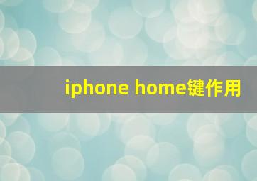 iphone home键作用