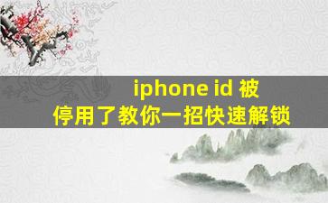 iphone id 被停用了教你一招快速解锁