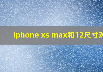 iphone xs max和12尺寸对比