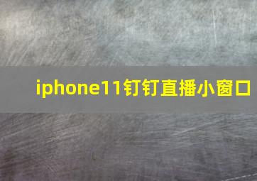 iphone11钉钉直播小窗口