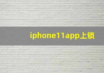 iphone11app上锁