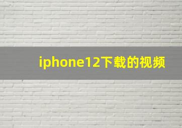 iphone12下载的视频