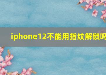 iphone12不能用指纹解锁吗