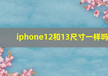 iphone12和13尺寸一样吗