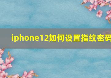 iphone12如何设置指纹密码