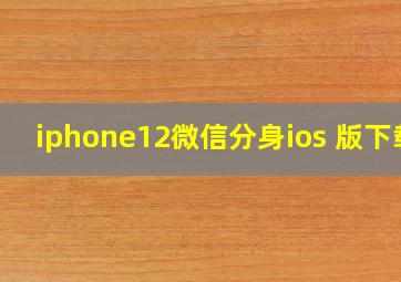 iphone12微信分身ios 版下载