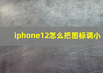 iphone12怎么把图标调小