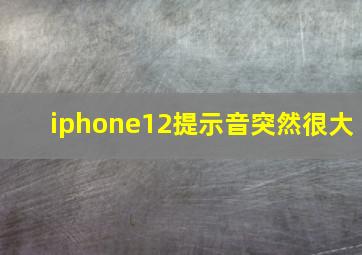 iphone12提示音突然很大