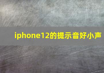 iphone12的提示音好小声