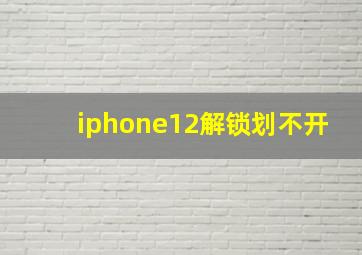 iphone12解锁划不开