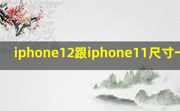 iphone12跟iphone11尺寸一样吗