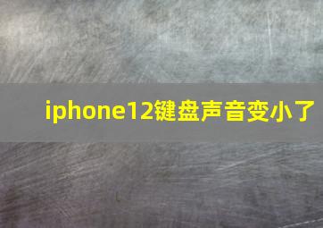 iphone12键盘声音变小了