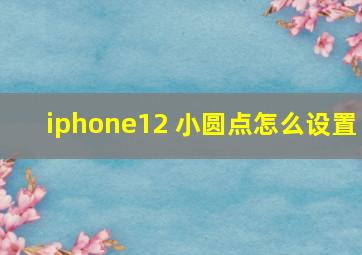 iphone12 小圆点怎么设置