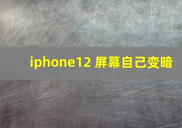 iphone12 屏幕自己变暗