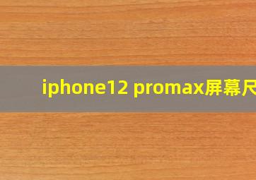 iphone12 promax屏幕尺寸