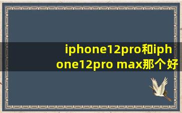 iphone12pro和iphone12pro max那个好