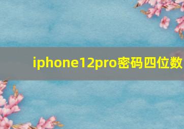 iphone12pro密码四位数