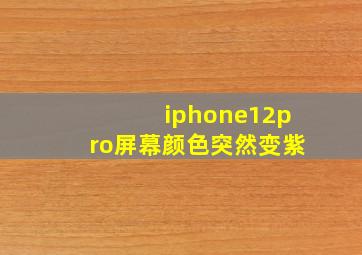 iphone12pro屏幕颜色突然变紫