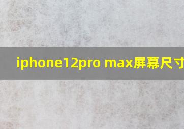 iphone12pro max屏幕尺寸比例