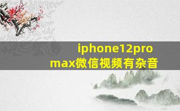 iphone12pro max微信视频有杂音