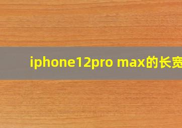 iphone12pro max的长宽高