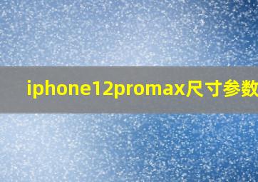 iphone12promax尺寸参数详情