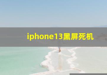 iphone13黑屏死机