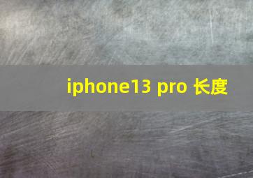 iphone13 pro 长度