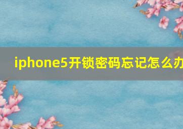 iphone5开锁密码忘记怎么办