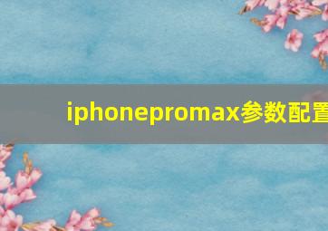 iphonepromax参数配置