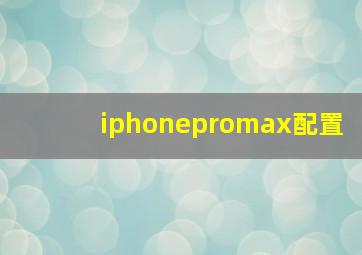 iphonepromax配置