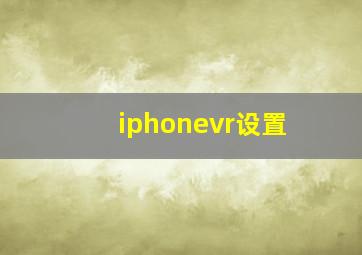 iphonevr设置