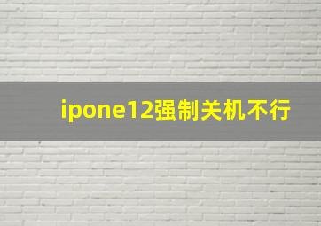 ipone12强制关机不行