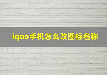 iqoo手机怎么改图标名称