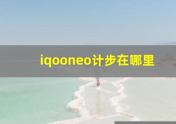 iqooneo计步在哪里