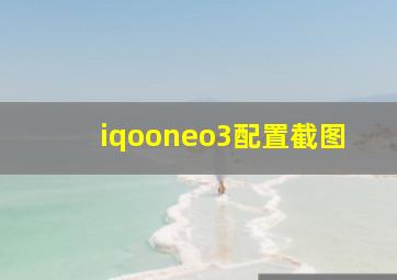 iqooneo3配置截图