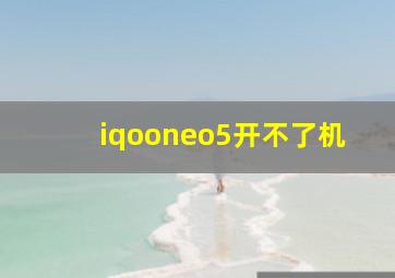 iqooneo5开不了机