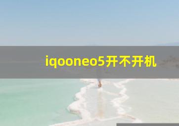 iqooneo5开不开机