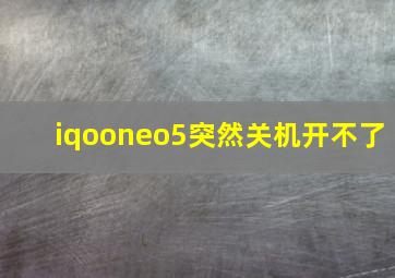 iqooneo5突然关机开不了