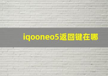 iqooneo5返回键在哪