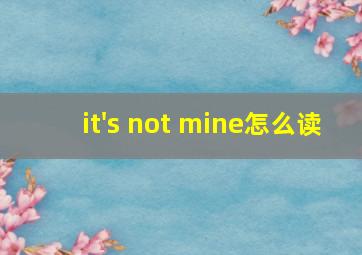 it's not mine怎么读