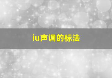 iu声调的标法