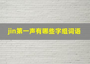 jin第一声有哪些字组词语